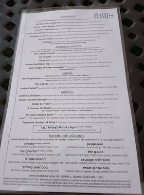 Menu photo 1 The Hills Tucson, AZ