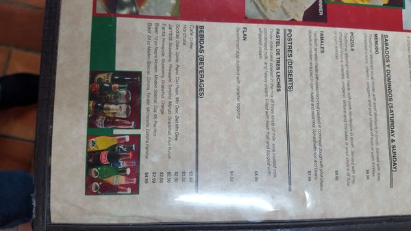 Menu photo 3 Kimberly Mexican Restaurant and Store Wisconsin Dells, WI