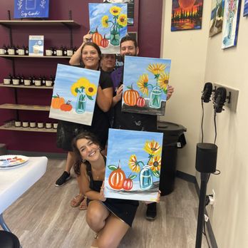 Painting with a Twist - Pumpkins and sunflowers! - Paint & Sip Near Me - Cary, North Carolina Painting with a Twist - Pumpkins and sunflowers! - Paint & Sip Near Me - Cary, North Carolina