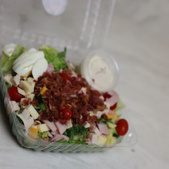 Mali’s Deli - This our Chef Salad! Bacon, Ham, Provolone, Hard Boiled Egg, Grape tomatoes, etc - Delis Near Me - San Diego, California Mali’s Deli - This our Chef Salad! Bacon, Ham, Provolone, Hard Boiled Egg, Grape tomatoes, etc - Delis Near Me - San Diego, California