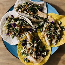 Cafe 721 - Salmon and White fish tacos