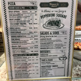 Prince Street Pizza - Menu - Pizza Near Me - Miami Beach, Florida