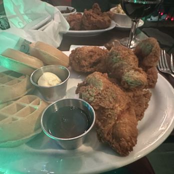 Rose Villa Southern Table & Bar - Chicken and waffles with bourbon syrup and honey butter - Southern Near Me - Ormond Beach, Florida