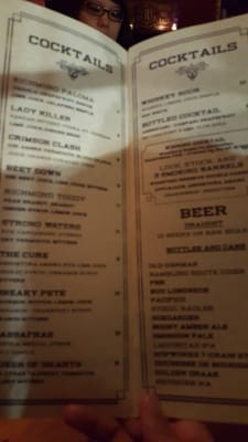 Menu photo 1 The Richmond Bar Portland, OR