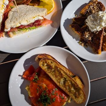 Toasted & Roasted - BLT breakfast sandwich, bananas foster French toast (1/2 portion), eggs in purgatory - Breakfast & Brunch Near Me - Henderson, Nevada Toasted & Roasted - BLT breakfast sandwich, bananas foster French toast (1/2 portion), eggs in purgatory - Breakfast & Brunch Near Me - Henderson, Nevada