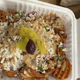Street Cart Fried w/sweet potato fries