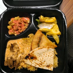 Shalimar Curry House - Their plate meal with chicken and lamb and spicy rice