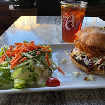 Sidetrack Bar + Grill - Side view of the Texas BBQ Burger - American Near Me - Pleasanton, California Sidetrack Bar + Grill - Side view of the Texas BBQ Burger - American Near Me - Pleasanton, California