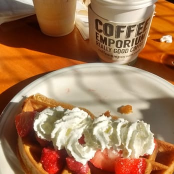 Coffee Emporium - Half waffle with berries & whipped cream. Weekends only. - Coffee & Tea Near Me - Cincinnati, Ohio Coffee Emporium - Half waffle with berries & whipped cream. Weekends only. - Coffee & Tea Near Me - Cincinnati, Ohio
