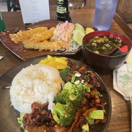 Shrimp Tempura; Spicy Pork