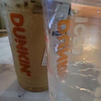 Dunkin - Iced coffee and water - Donuts Near Me - Thomson, Georgia