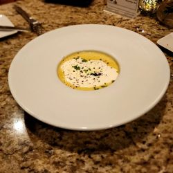 Heirloom Restaurant - Seasonal Soup- Potatoe, Lemon Creme and Caviar