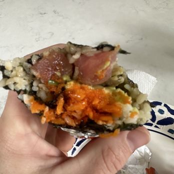 Pokeworks - Finally getting to the tobiko and avocado more than half way through the burrito... - Salad Near Me - Watertown, Massachusetts Pokeworks - Finally getting to the tobiko and avocado more than half way through the burrito... - Salad Near Me - Watertown, Massachusetts