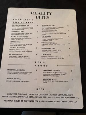Menu photo 3 Reality Bites Bloomington, IL