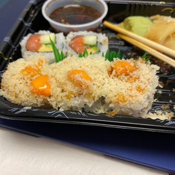 Blue Fin Japanese Restaurant - My to go box. Boston Roll & Spicy Tuna Roll - Sushi Bars Near Me - Middleton, Massachusetts Blue Fin Japanese Restaurant - My to go box. Boston Roll & Spicy Tuna Roll - Sushi Bars Near Me - Middleton, Massachusetts