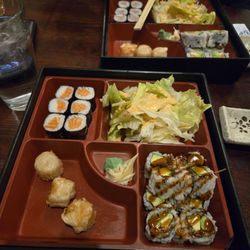 Sushi King - Dinner box special with salmon rolls and eel rolls