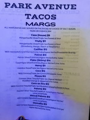 Menu photo 5 Park Avenue Tacos Denver, CO