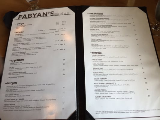 Menu photo 4 Fabyan's Station Bretton Woods, NH