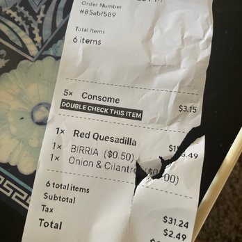 559 Taqueria - the receipt of my order - Tacos Near Me - Clovis, California 559 Taqueria - the receipt of my order - Tacos Near Me - Clovis, California