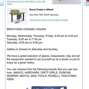 Brickyard, Ceramic & Crafts - Art Supplies Near Me - Indianapolis, Indiana Brickyard, Ceramic & Crafts - Art Supplies Near Me - Indianapolis, Indiana