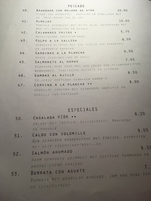 Menu photo 5 VIDA Amsterdam Amsterdam, NH