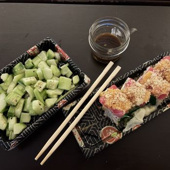 Fusion House - Pink lady roll and cucumber salad - Sushi Bars Near Me - Harrisburg, North Carolina Fusion House - Pink lady roll and cucumber salad - Sushi Bars Near Me - Harrisburg, North Carolina