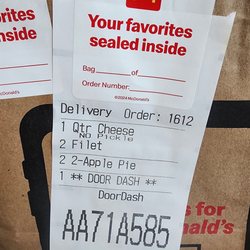 McDonald's - Receipt showing my Quarter Pounder with no pickles