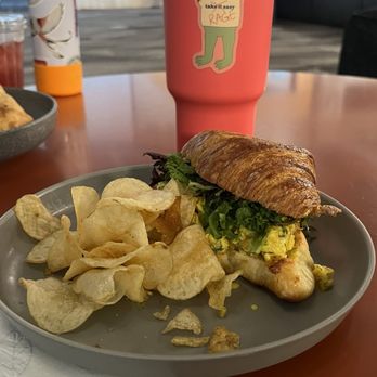 Top Out Cafe - Curry chicken croissant - Coffee & Tea Near Me - Indianapolis, Indiana