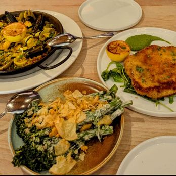 Gabi James - Seafood paella,.mojo cerdo pork hop and grilled asparagus!! - French Near Me - Redondo Beach, California Gabi James - Seafood paella,.mojo cerdo pork hop and grilled asparagus!! - French Near Me - Redondo Beach, California