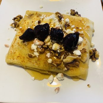 Mille - Fig & chevre crepe with honey - French Near Me - Santa Fe, New Mexico Mille - Fig & chevre crepe with honey - French Near Me - Santa Fe, New Mexico