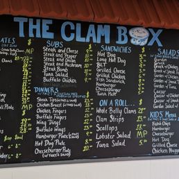 a menu on the wall