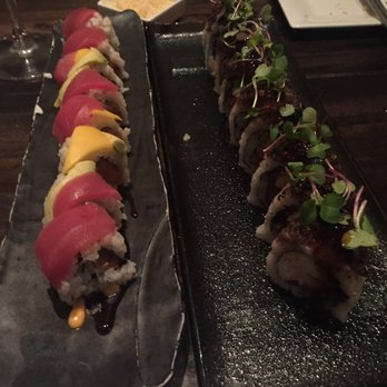 The One Sushi + - Sex in the City on left and UN roll on right. Excellent find in downtown Brookhaven - Sushi Bars Near Me - Brookhaven, Georgia