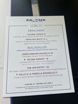 Menu photo 4 Paloma Greenville, SC