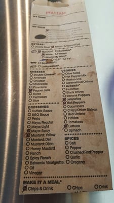 Menu photo 2 Which Wich San Antonio, TX