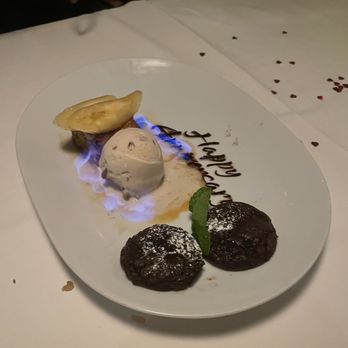 Eddie V's Prime Seafood - Anniversary dessert. - Seafood Near Me - Boca Raton, Florida
