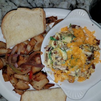 Bodines Restaurant - Bodine's Scramble w/spinach, bacon, mushrooms and cheese, home fries and sourdough toast - ohhh yeaa!! - Bars Near Me - Carson City, Nevada Bodines Restaurant - Bodine's Scramble w/spinach, bacon, mushrooms and cheese, home fries and sourdough toast - ohhh yeaa!! - Bars Near Me - Carson City, Nevada
