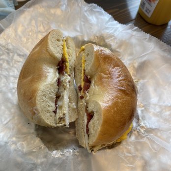 Wholy Bagel - Bacon egg on plain bagel - Bagels Near Me - Austin, Texas Wholy Bagel - Bacon egg on plain bagel - Bagels Near Me - Austin, Texas