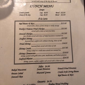 Dooky Chase's Restaurant - Menu - Cajun/Creole Near Me - New Orleans, Louisiana