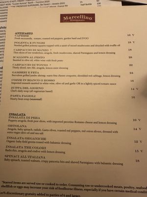 Menu photo 1 Marcellino Ristorante Scottsdale, AZ Menu photo 1 Marcellino Ristorante Scottsdale, AZ