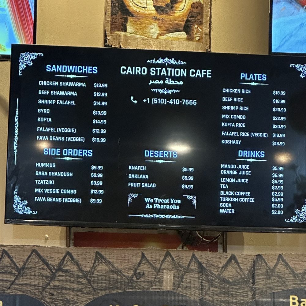 Cairo Station Cafe - Menu as of November 2023 - Egyptian Near Me - Oakland, California Cairo Station Cafe - Menu as of November 2023 - Egyptian Near Me - Oakland, California
