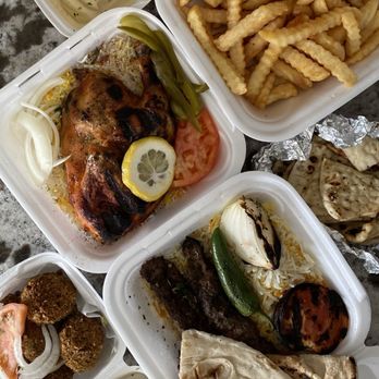 Tasty Baghdad - Iraqi kebab with Iraqi bread, half chicken on rice, hummus with pita and falafels - Middle Eastern Near Me - Kansas City, Missouri