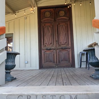 Cristom Vineyards - Entrance is to the right of this beautiful door when you walk up the stairway - Wineries Near Me - Salem, Oregon Cristom Vineyards - Entrance is to the right of this beautiful door when you walk up the stairway - Wineries Near Me - Salem, Oregon