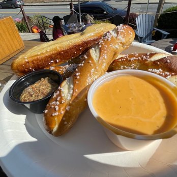 Bolton Landing Brewing - Pretzel sticks with beer cheese and mustard - Breweries Near Me - Bolton, New York