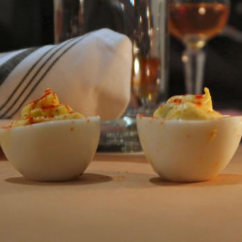 Odette - Deviled egg appetizer,  A Tasting of Fine Bourbons, 2/22/2017, Chefs Josh Quick & John Cartwright - Bars Near Me - Florence, Alabama