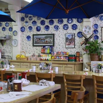The Belgian Cafe - The interior with wall designs - Breakfast & Brunch Near Me - Solvang, California