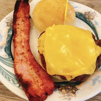Peter Luger - Luger-Burger $17 + cheese($2?) + fatty bacon($5?) + sharing fee of $5 even though we got 3 dishes. Found a lot of grizzle in the burger - Steakhouses Near Me - Brooklyn, New York Peter Luger - Luger-Burger $17 + cheese($2?) + fatty bacon($5?) + sharing fee of $5 even though we got 3 dishes. Found a lot of grizzle in the burger - Steakhouses Near Me - Brooklyn, New York
