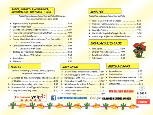 Menu photo 2 Gayosso's Mexican Food Phoenix, AZ Menu photo 2 Gayosso's Mexican Food Phoenix, AZ