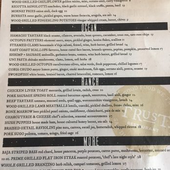Trust - Menu for fall - New American Near Me - San Diego, California Trust - Menu for fall - New American Near Me - San Diego, California