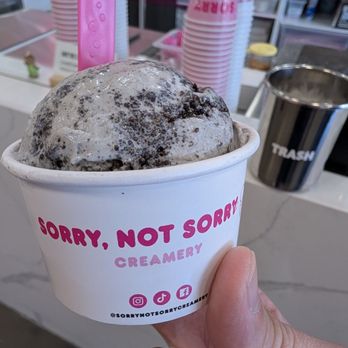 Sorry Not Sorry Creamery - Black sesame cookies and cream - Ice Cream & Frozen Yogurt Near Me - Cerritos, California Sorry Not Sorry Creamery - Black sesame cookies and cream - Ice Cream & Frozen Yogurt Near Me - Cerritos, California