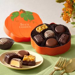 See's Candies - Shaped pumpkin box